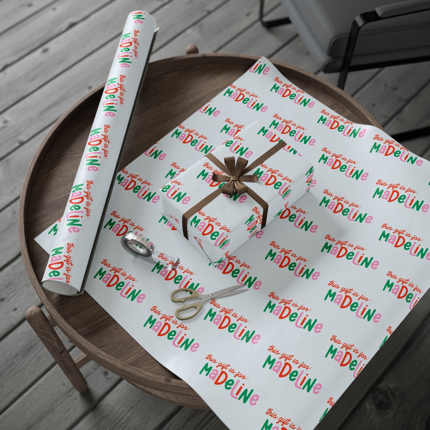 Playful Custom Name Christmas Wrapping Paper