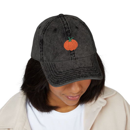Vintage Pumpkin Embroidered Cap, Fall Hat, Casual Accessory, Thanksgiving Gift, Autumn Wear, Outdoor Events