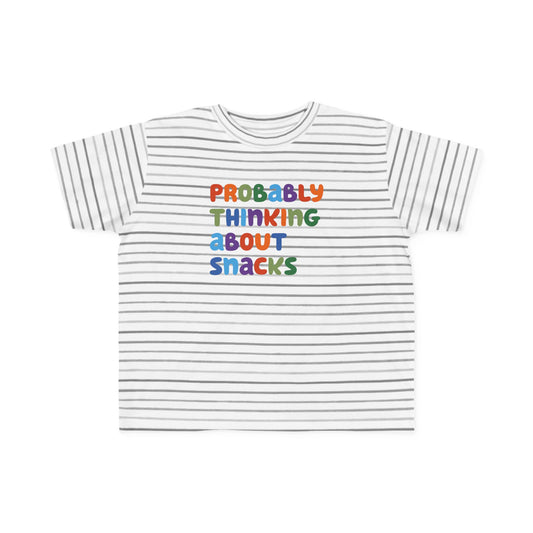 Toddler Snack Time Tee - Fun Striped Kids T-Shirt, Perfect for Playdates, Birthday Gifts, Summer Outfits, Casual Wear