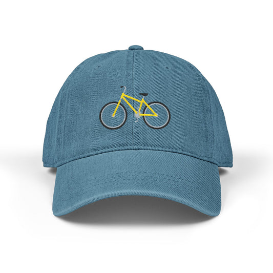 Bicycle Embroidered Denim Hat, Mom Hats, Summer Accessory, Gift for Bikers