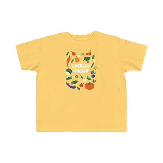 Locally Grown Toddler Tee, Organic Cotton Kids T-Shirt, Eco-Friendly Toddler Wear, Cute Vegetable Shirt, Farm Fresh Clothing