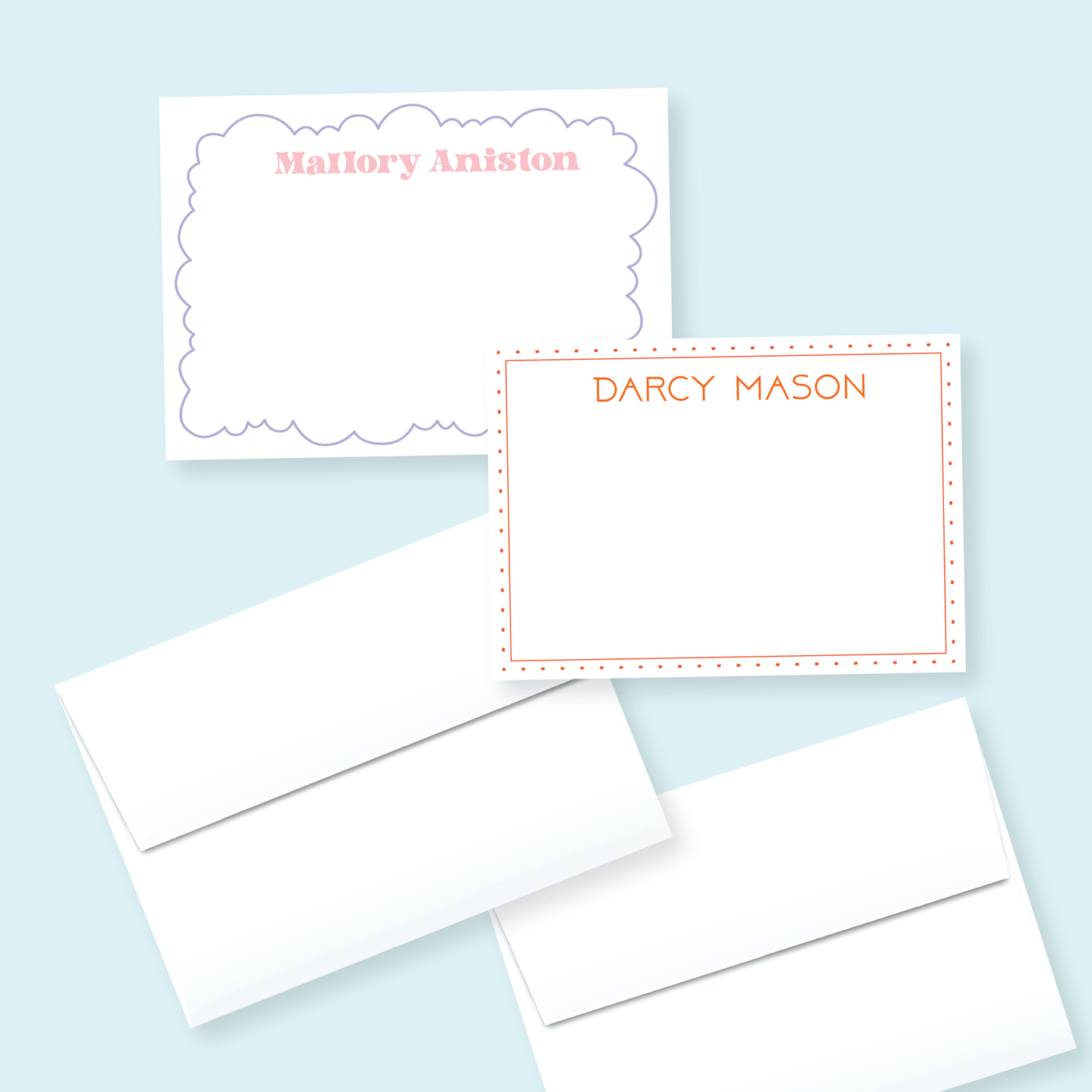 Custom Border Preppy Stationery Set of 12