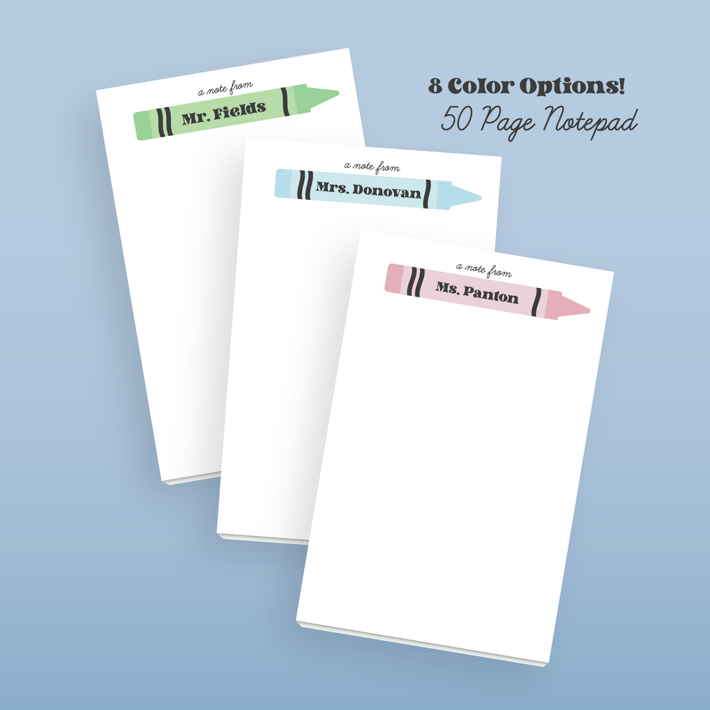 Personalized Crayon Name Notepad