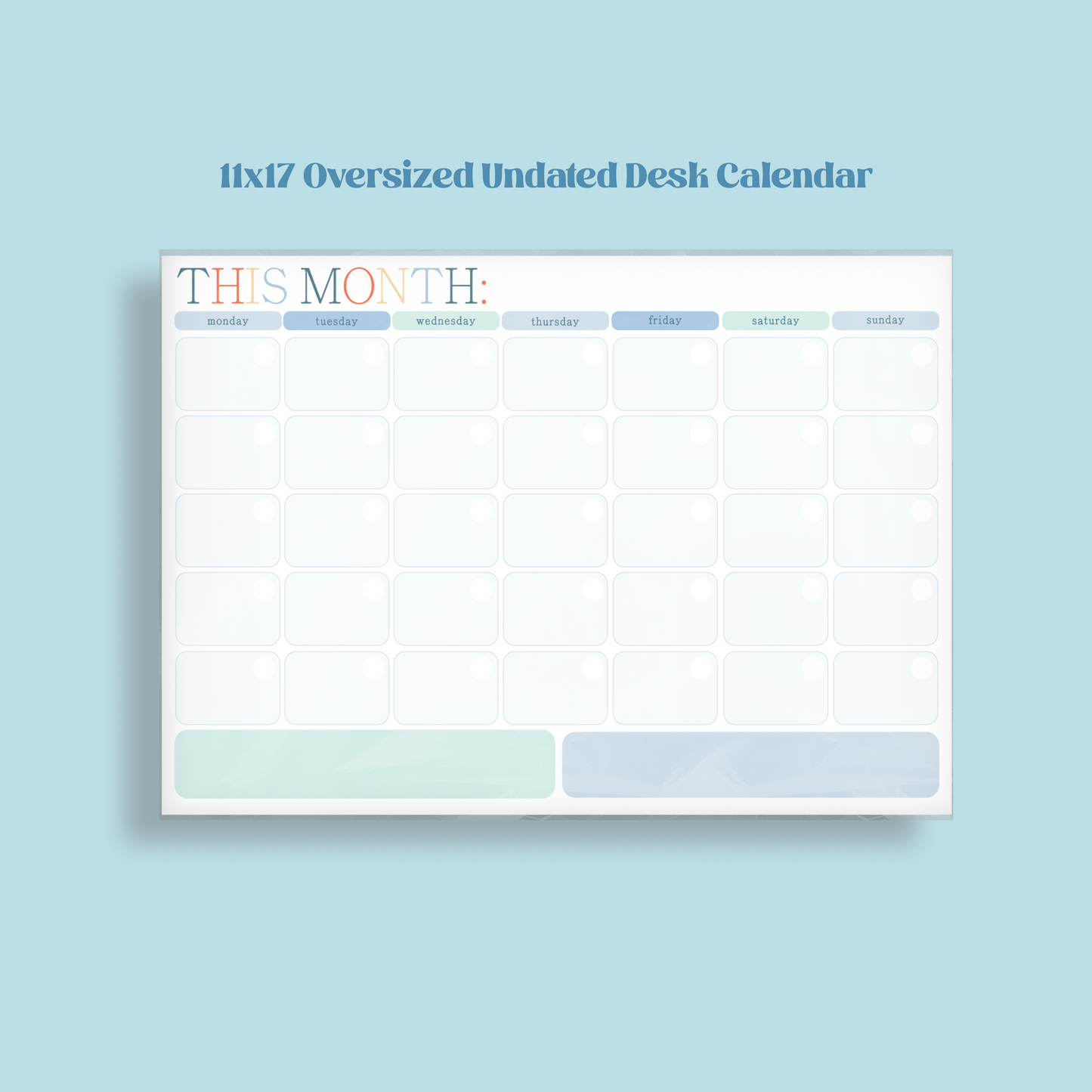 Undated XL Desk Calendar