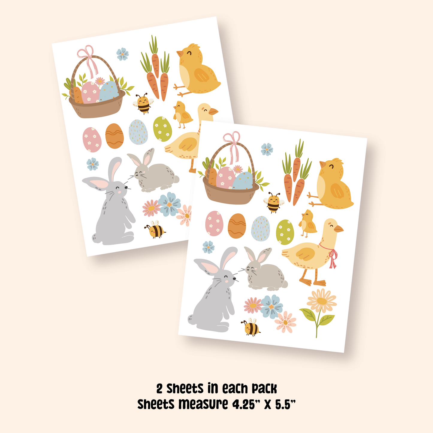 Easter Temporary Tattoos – Pack of 2 Holiday Tattoo Sheets