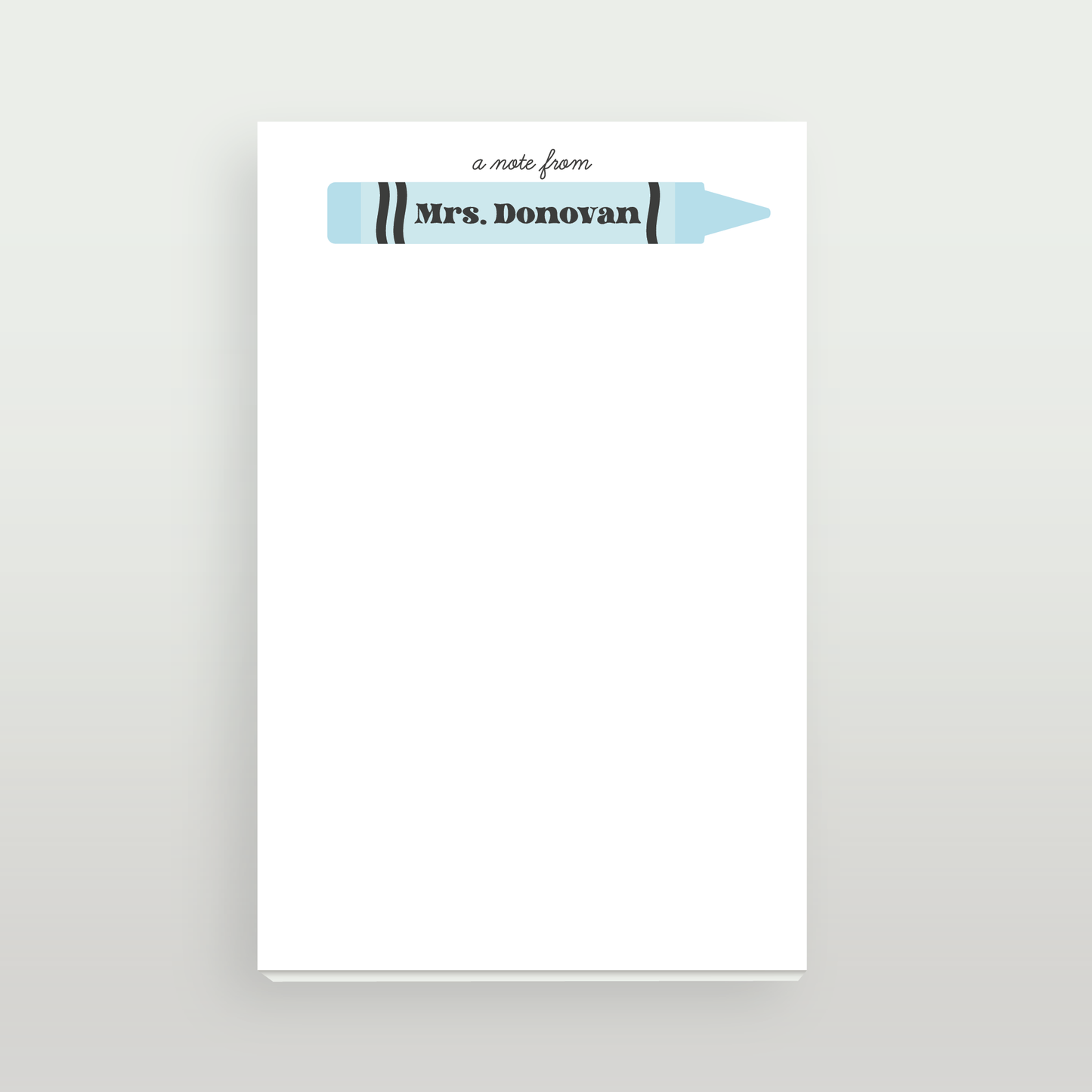 Personalized Crayon Name Notepad