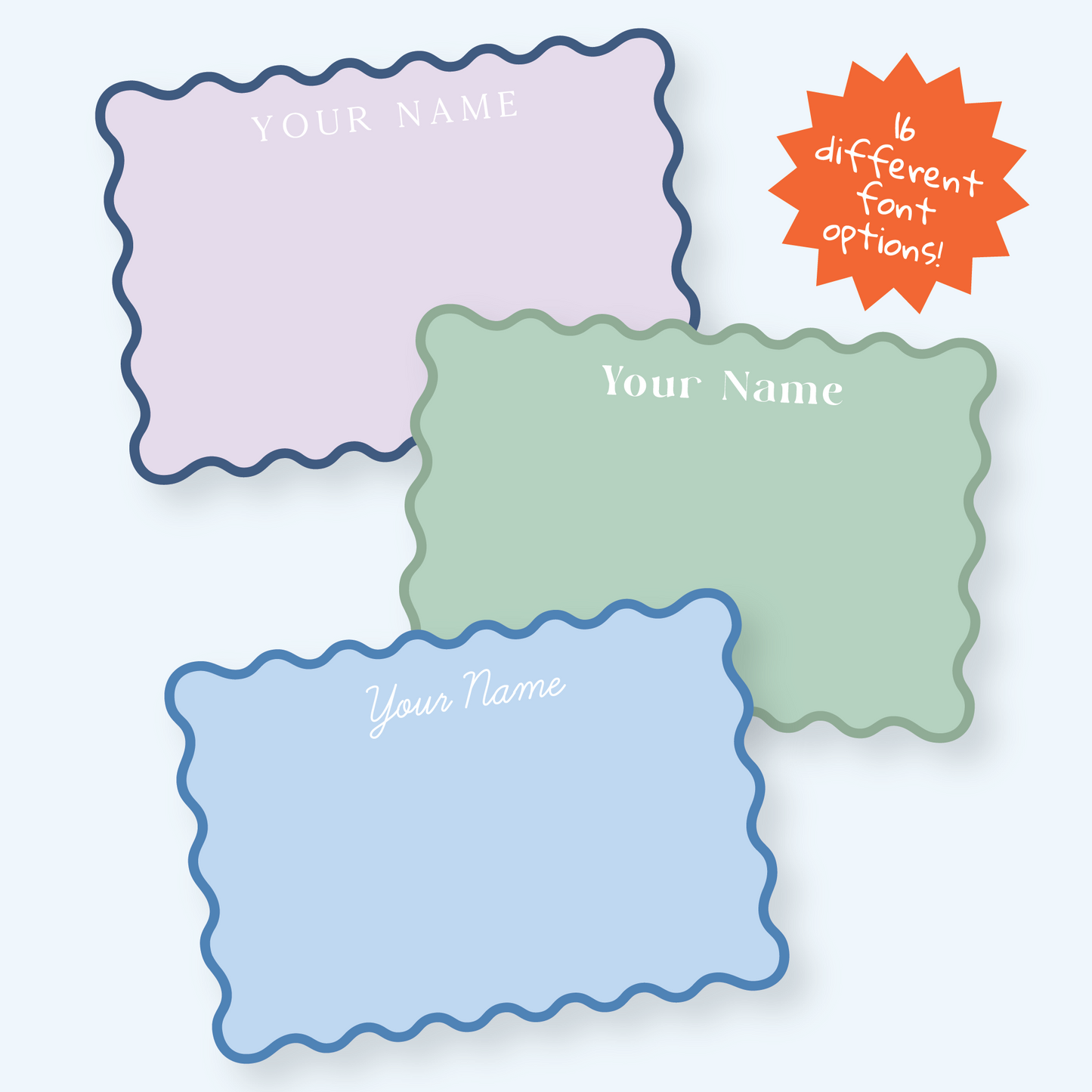 Scalloped Edge Writing Stationery Set of 12