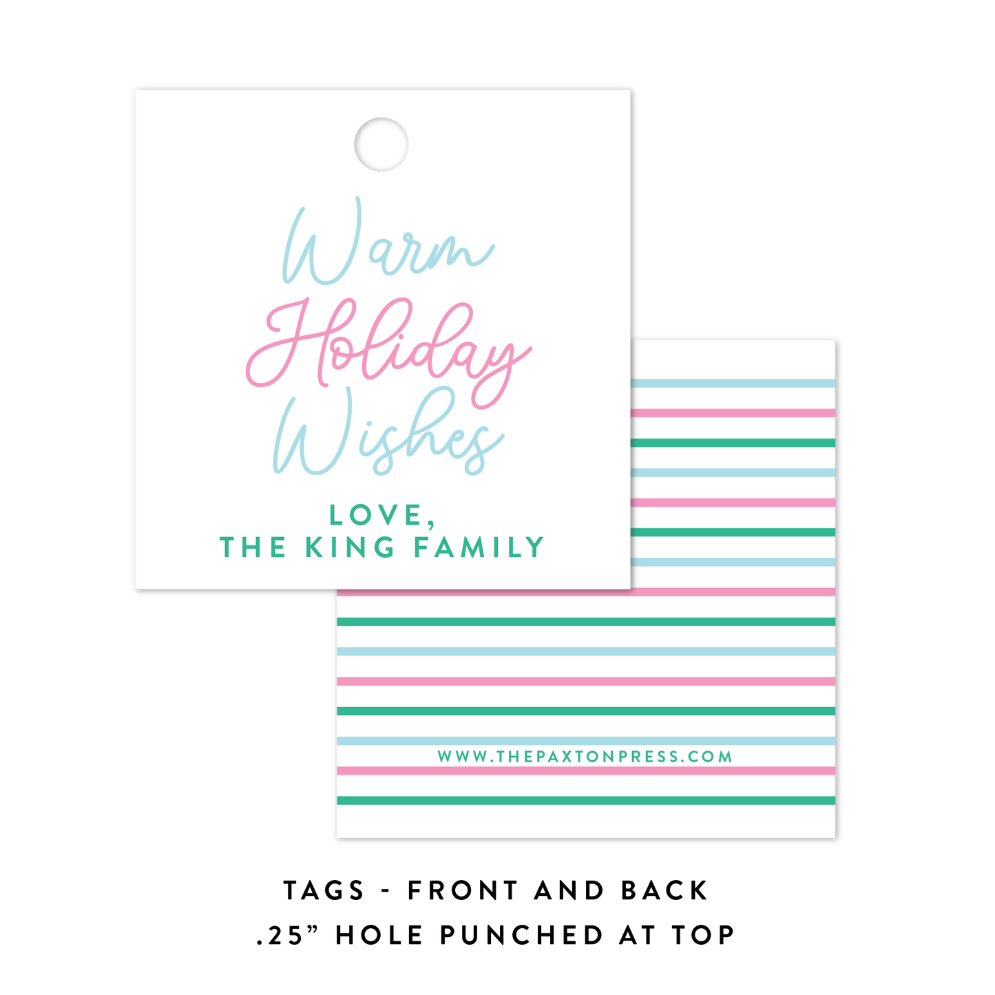 Warm Holiday Wishes Favor Tags or Stickers