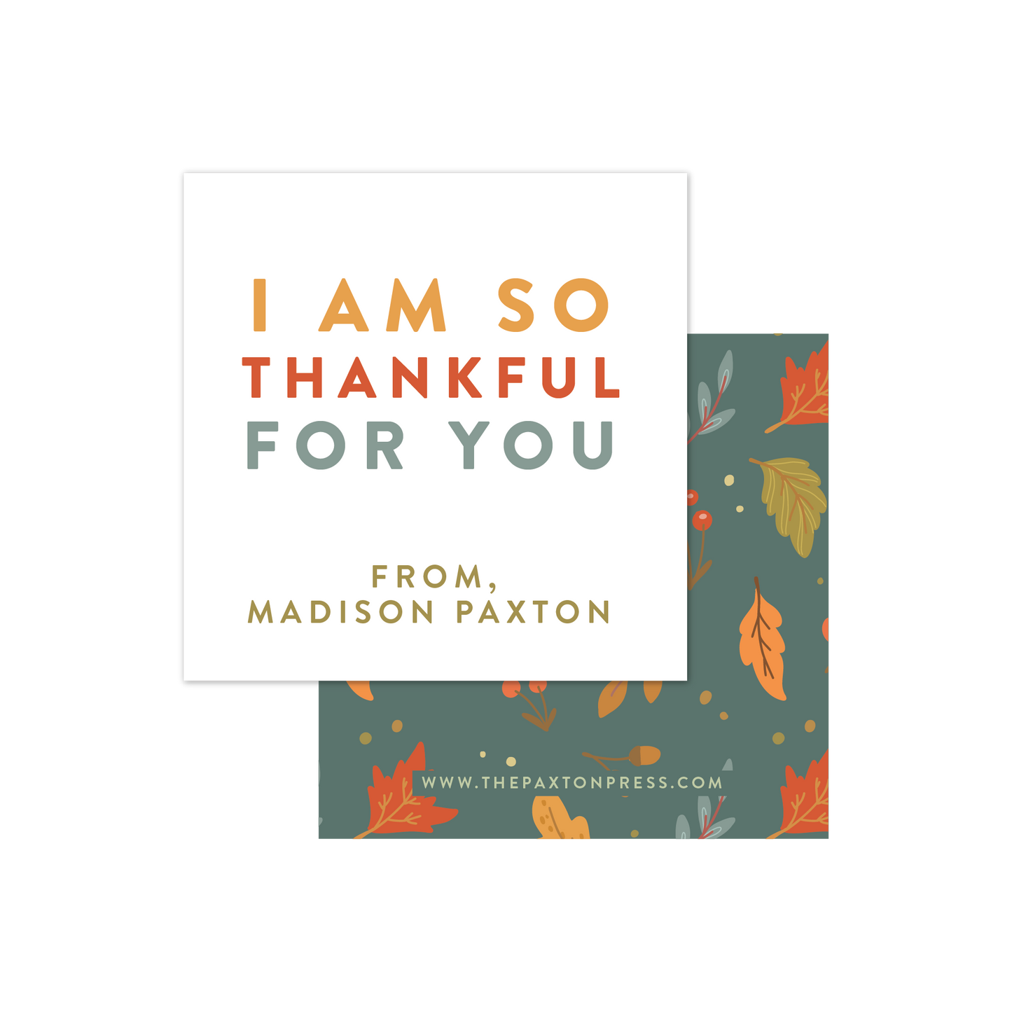 Thankful For You Favor Tags or Stickers