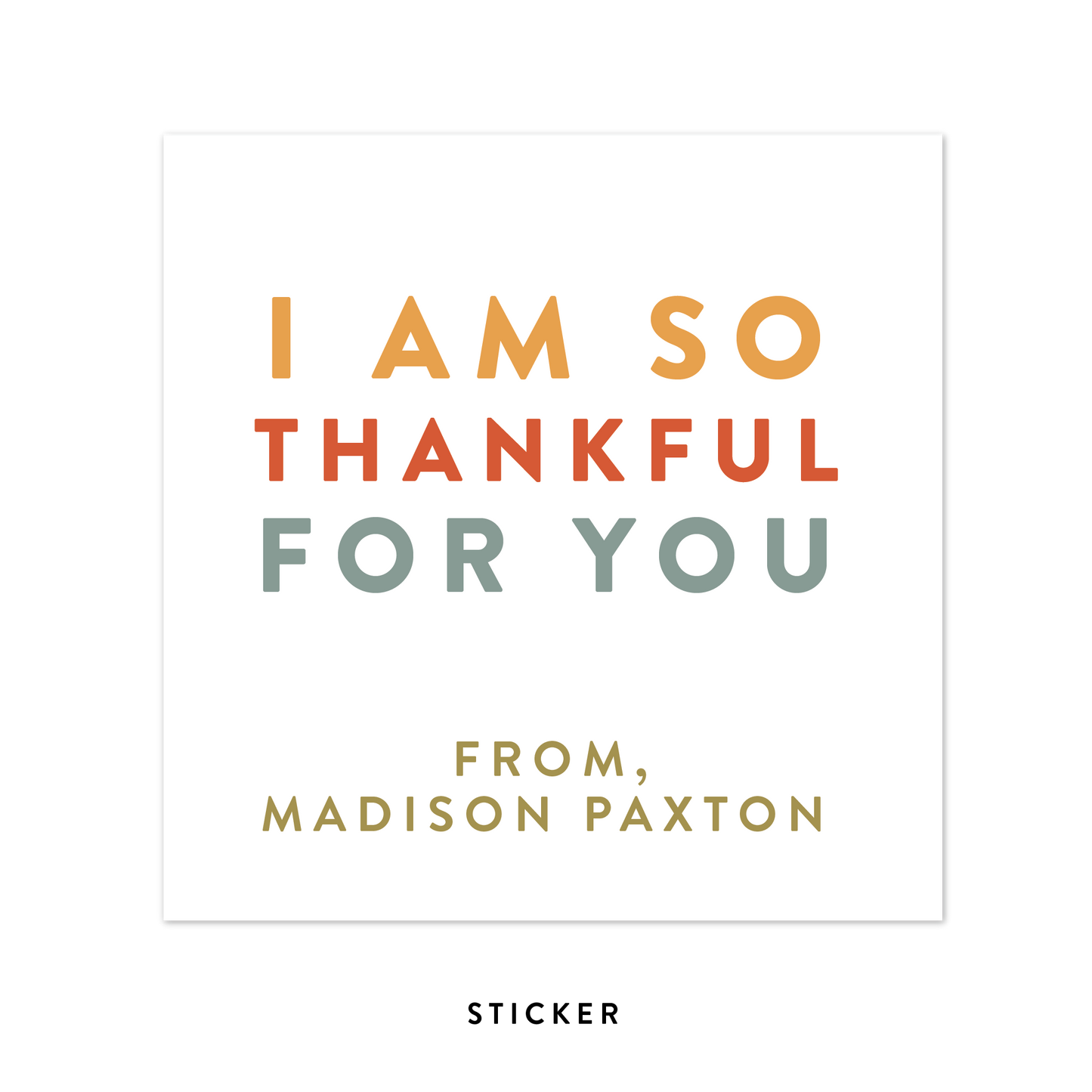 Thankful For You Favor Tags or Stickers