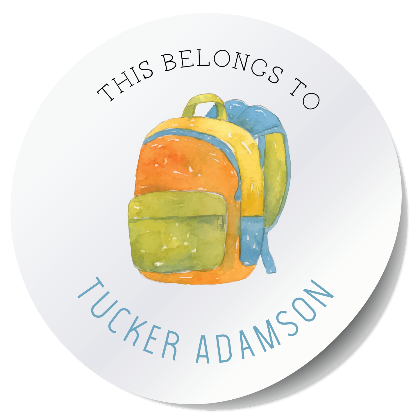 Backpack This Belongs To Teacher or Student Stickers