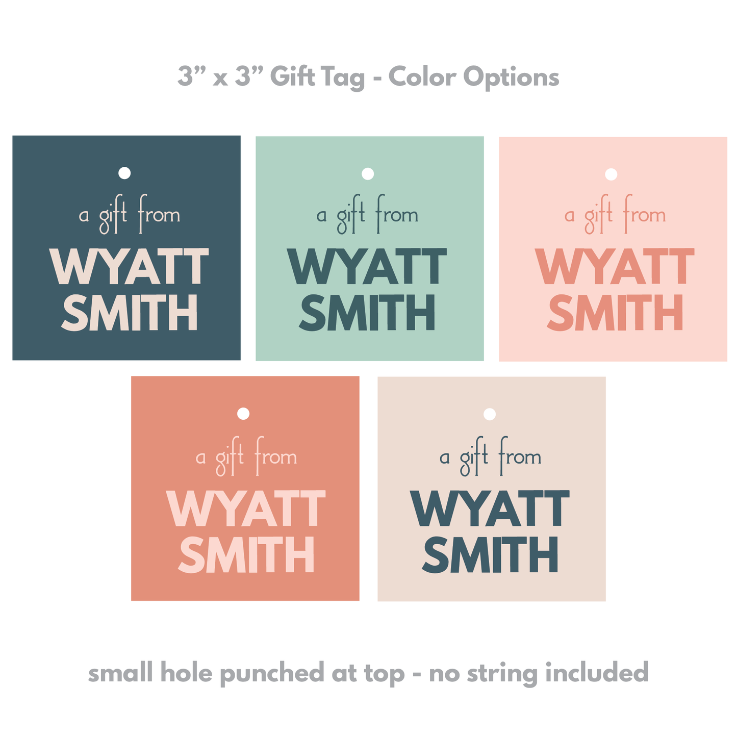 "A Gift From" Modern 2-Color Tags or Stickers