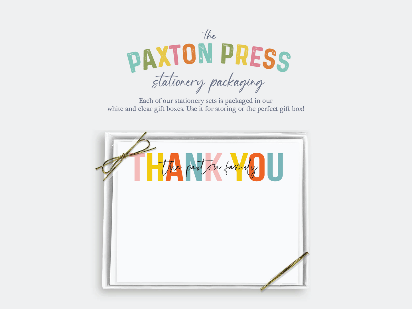 Thank You Rainbow Personalized Stationery Set of 12