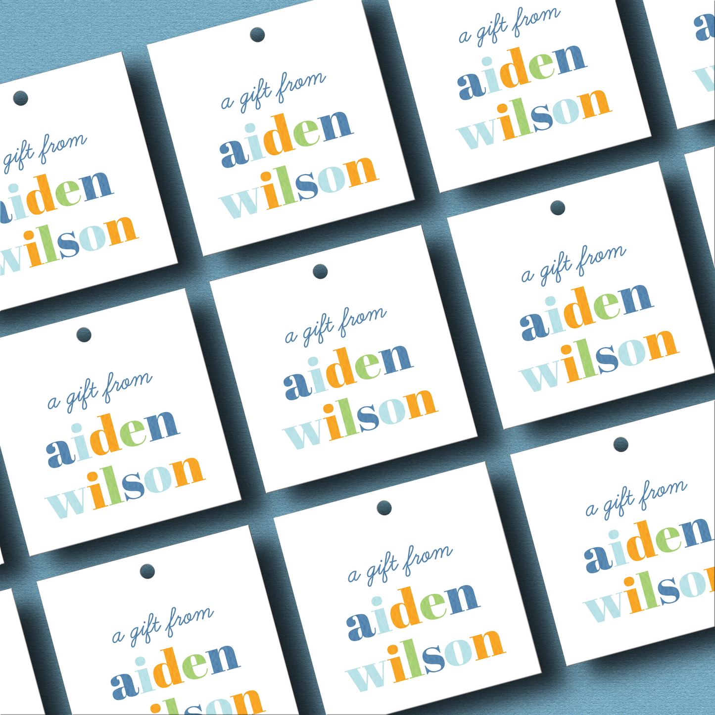 "A Gift From" Boys Multi-Color Tags or Stickers