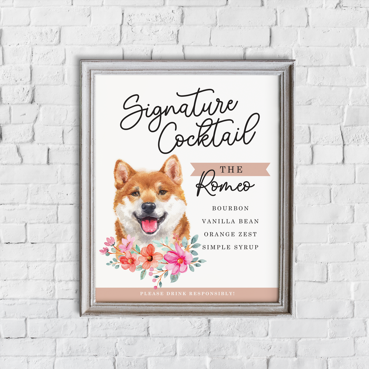 Custom Pet Bar Sign 8" x 10"
