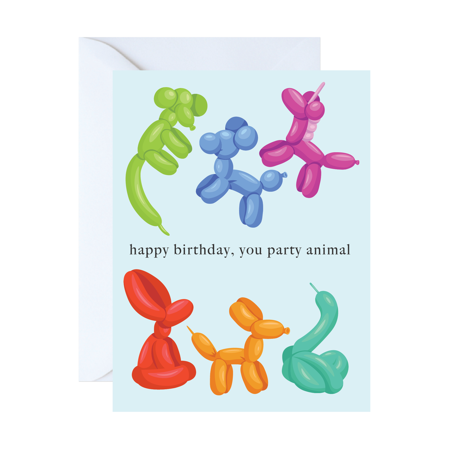 Balloon Animals Birthday Card