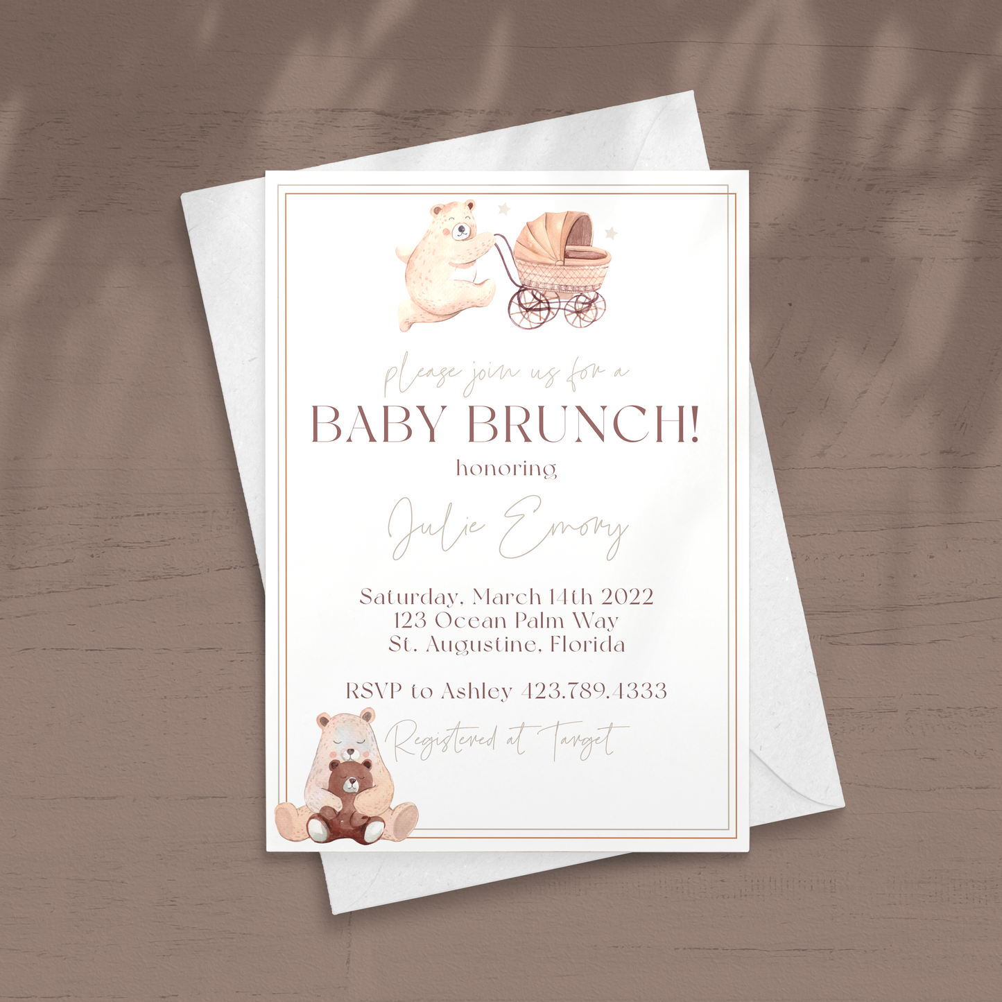 Baby Brunch - Bear Baby Shower Invitation