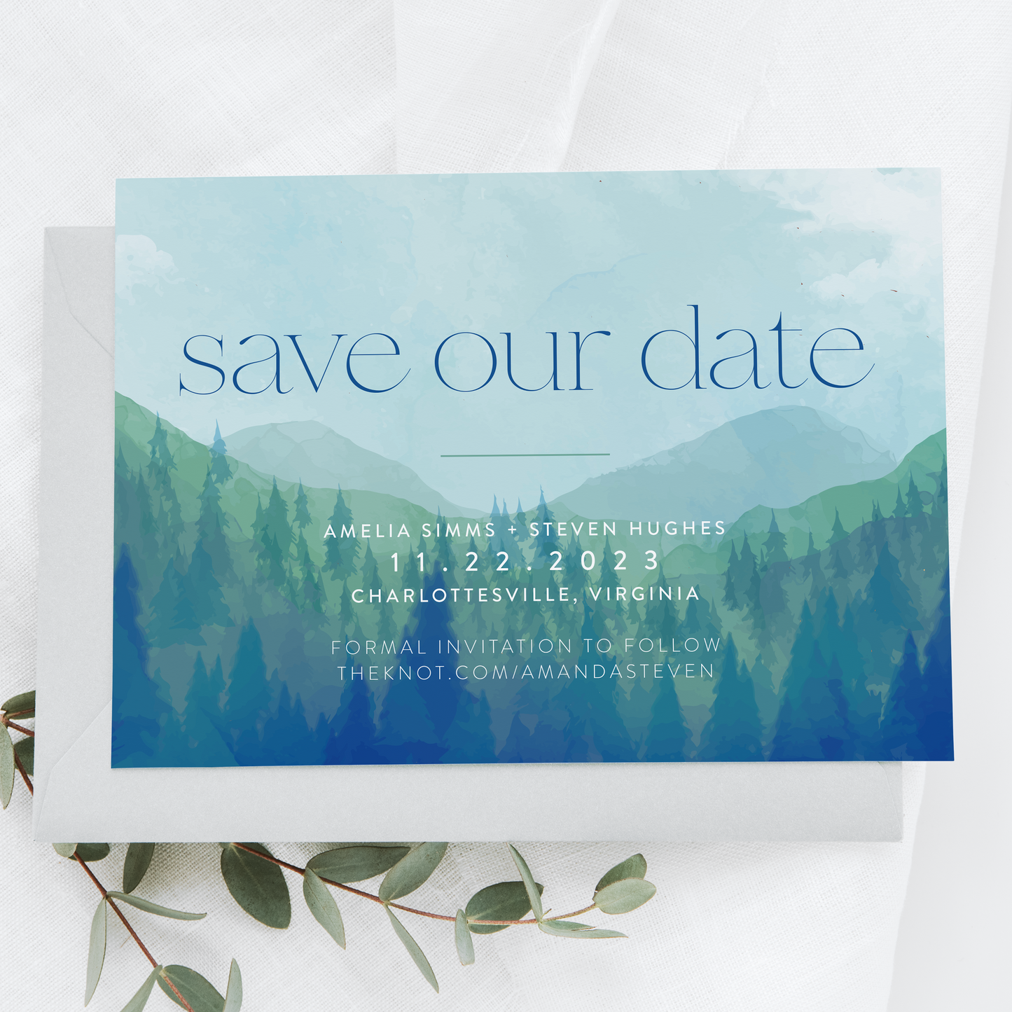 Mountain Range Wedding Save the Date
