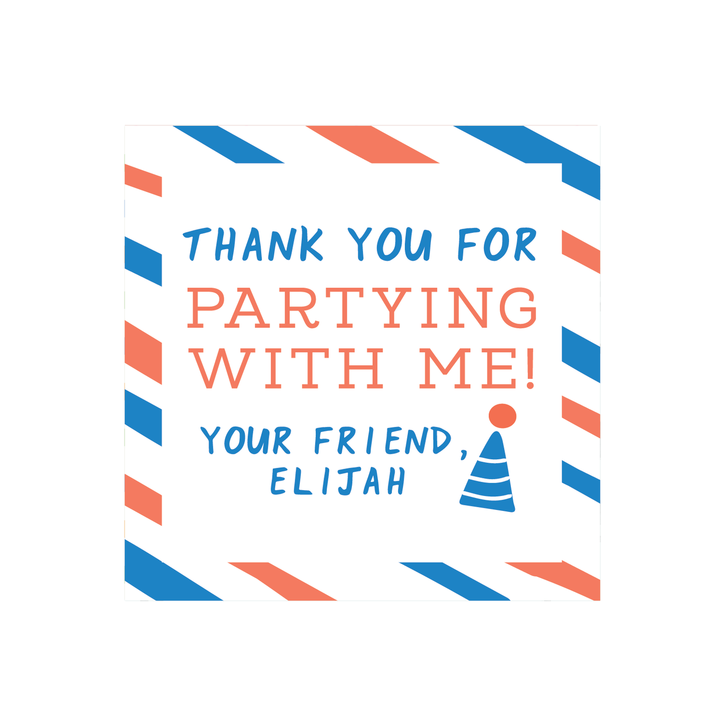 Red White & Blue Birthday Party Favor Tags or Stickers
