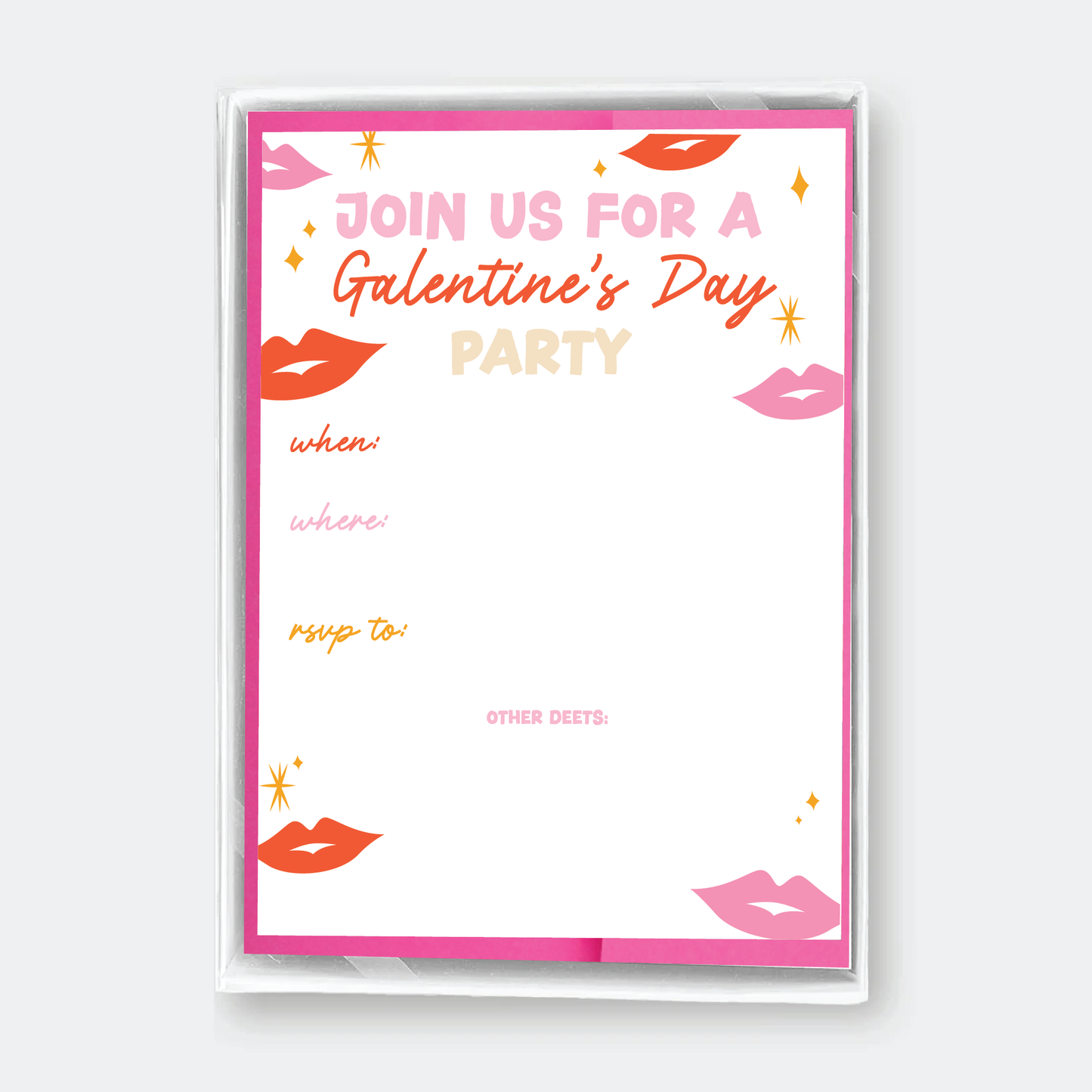 Galentine's Day Party Invitation Set of 12