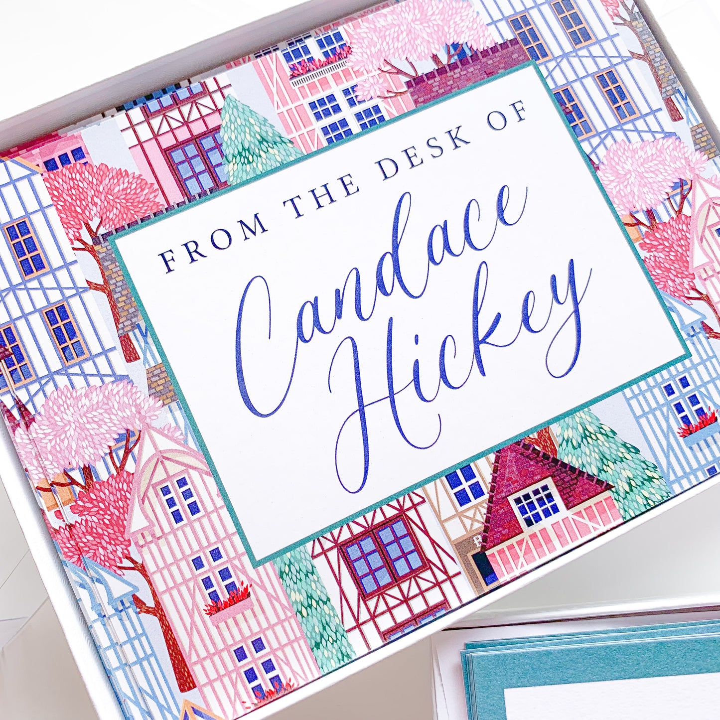 Colorful Houses City Pattern - Stationery Set of 12