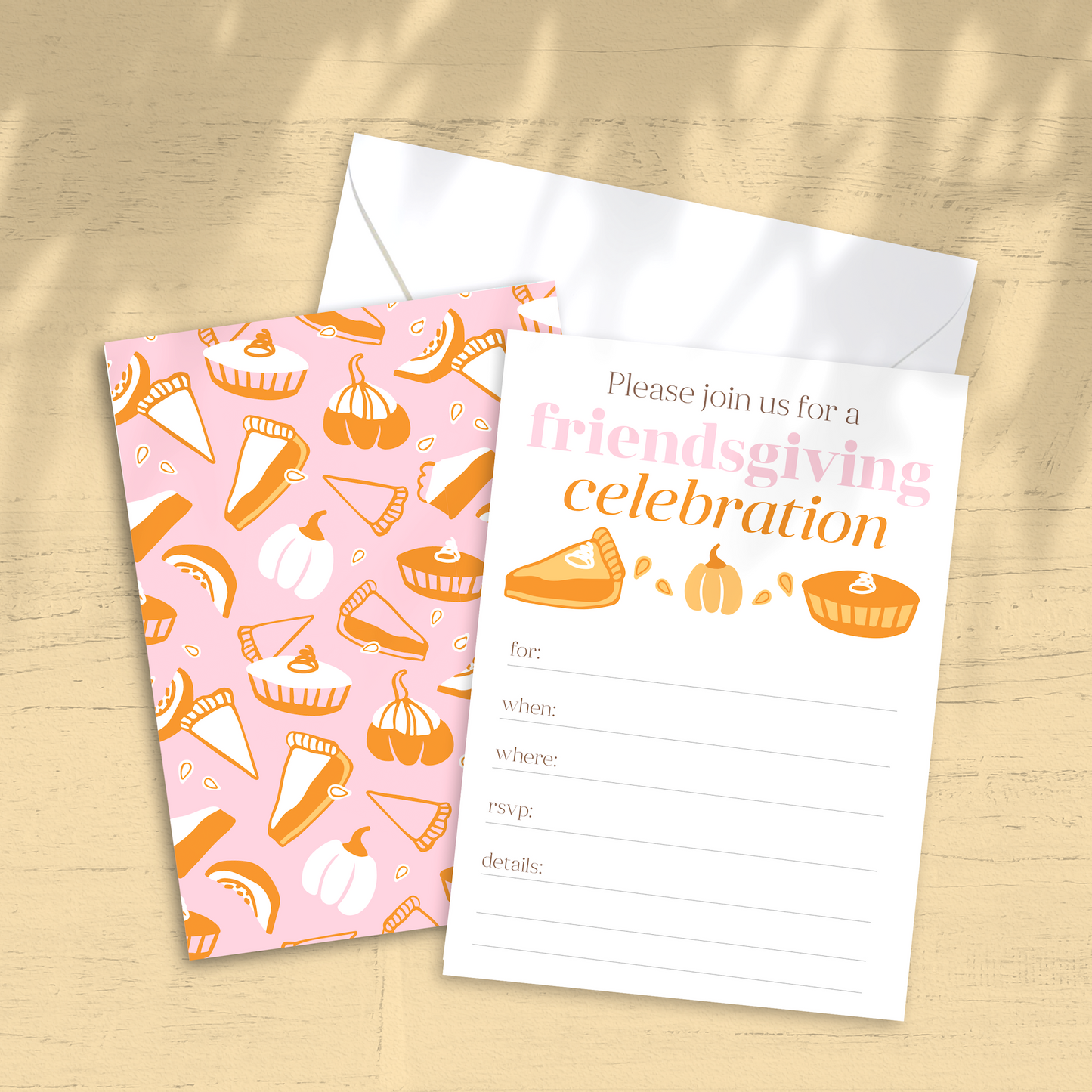 Friendsgiving Dinner Party Invitation - Custom OR Fill-in-the-Blank - Set of 25