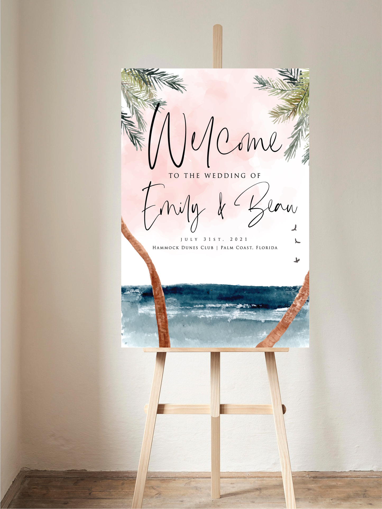 Tropical Palm Breeze Welcome Sign