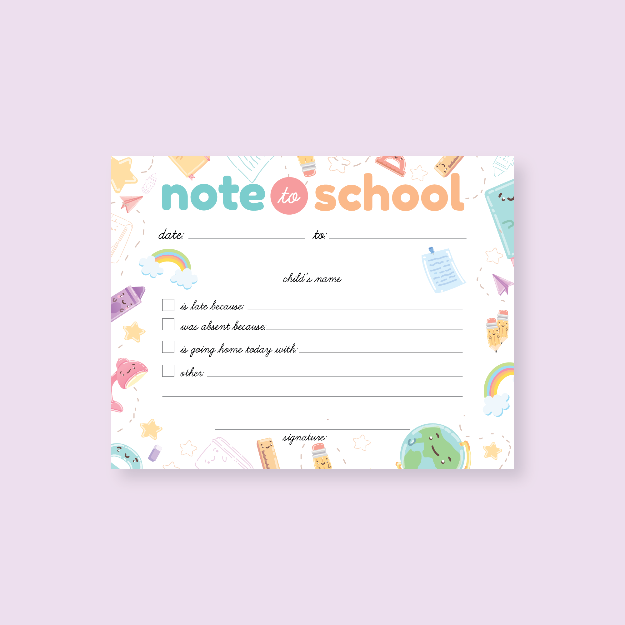 Set of 24 Notes to School – The Paxton Press