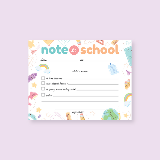 Set of 24 Notes to School