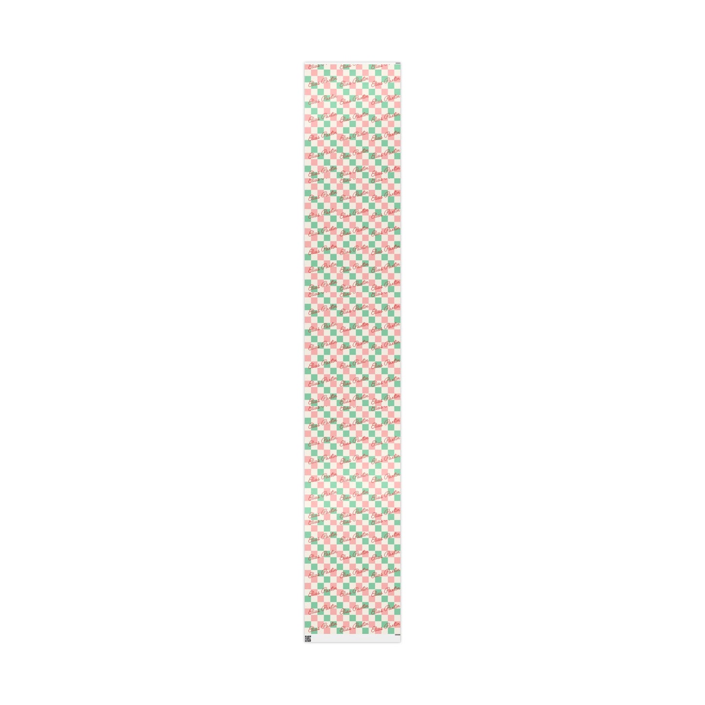 Checkerboard Custom Name Christmas Wrapping Paper