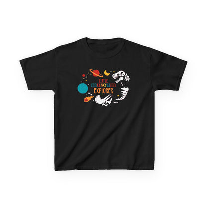 Kids Tee - "Little Museum Explorer" Dinosaur & Space Fossil Graphic