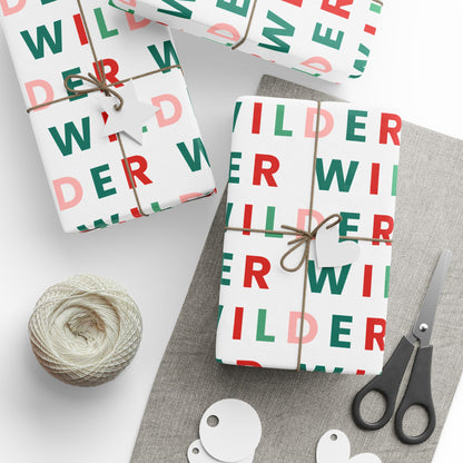Modern Custom Name Christmas Wrapping Paper
