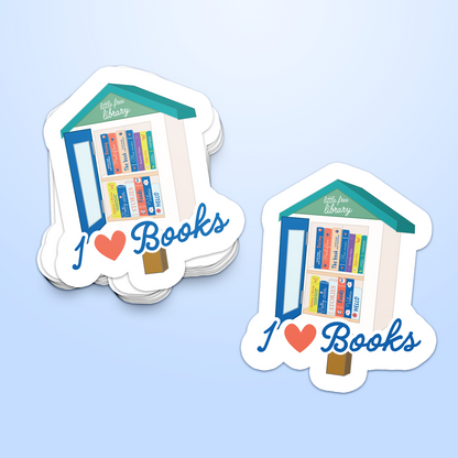 I Heart Books - Little Free Library Sticker