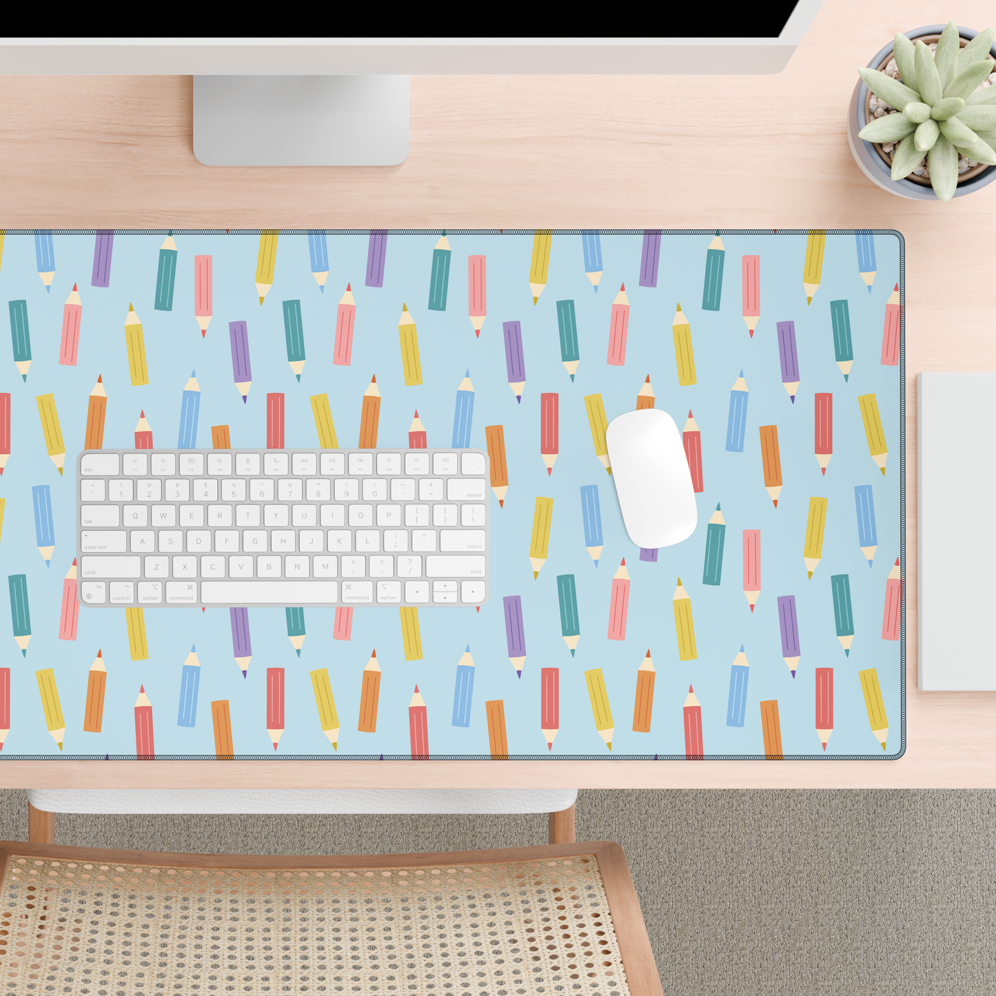 Colorful Pencils Desk Mat