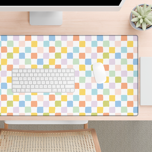 Colorful Checkerboard Desk Mat