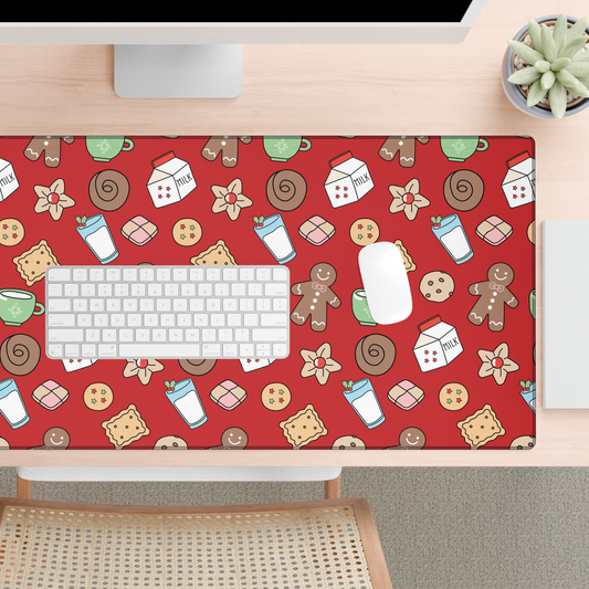 Christmas Cookies Desk Mat - Red