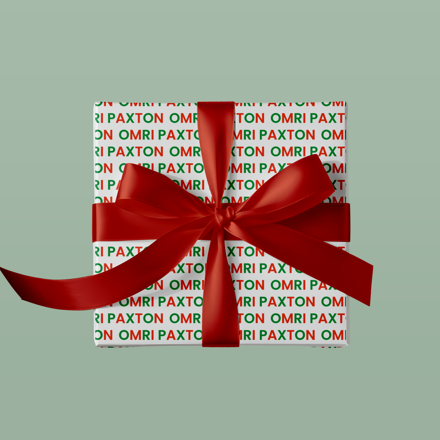 Modern Custom Name Christmas Wrapping Paper