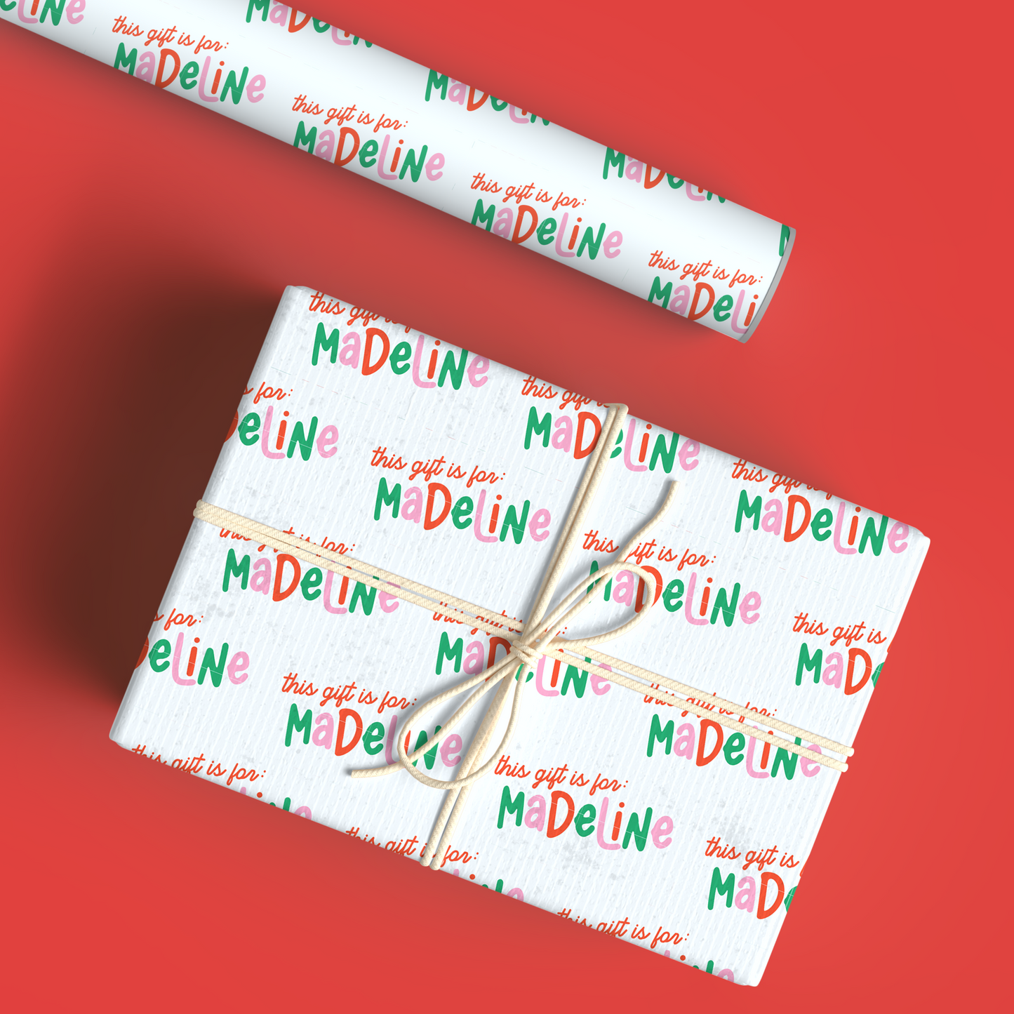 Playful Custom Name Christmas Wrapping Paper