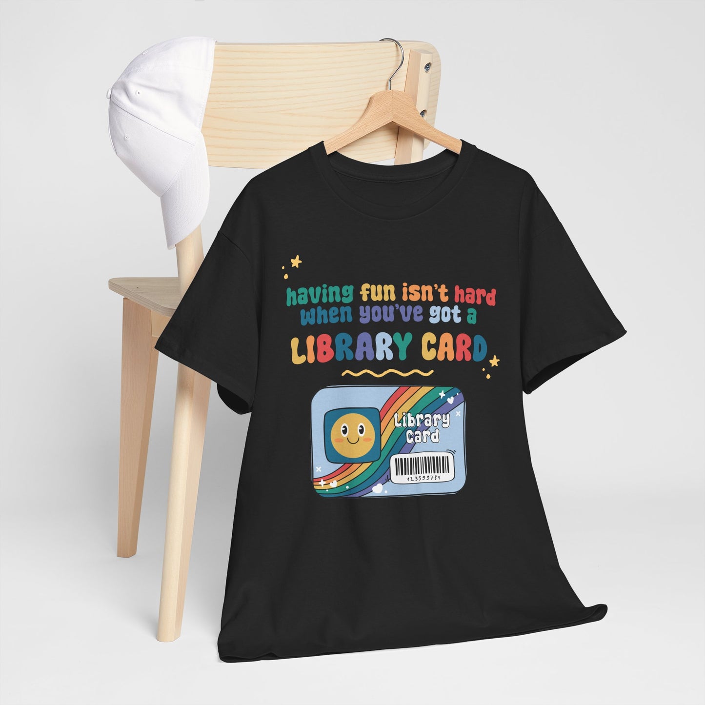 Library Card T‑Shirt — "Having Fun Isn't Hard When You've Got A Library Card" Retro Kids & Book Lovers Tee