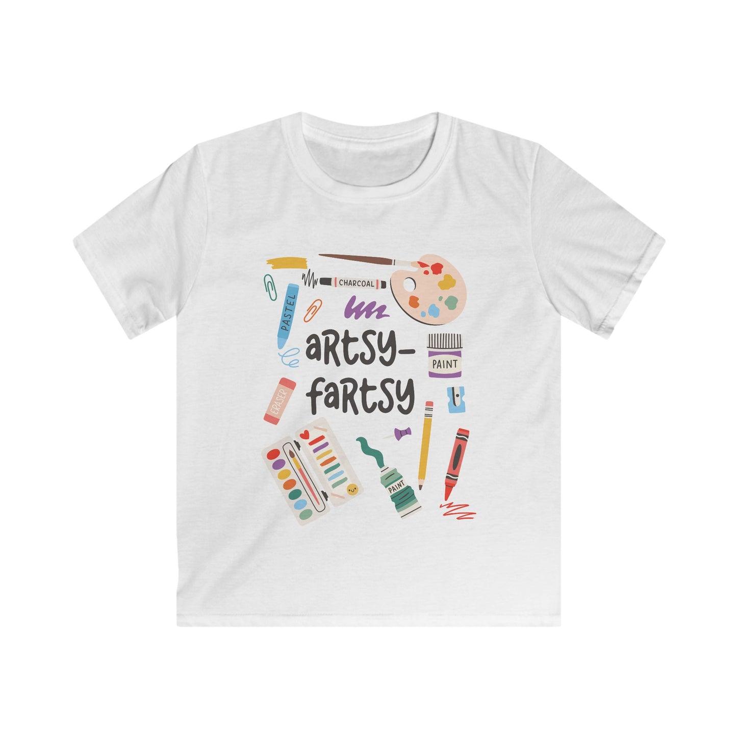 Kids Artsy-Fartsy Tee, Children's T-Shirt, Creative Kids Apparel, Birthday Gift for Kids, Fun Art-Themed Shirt