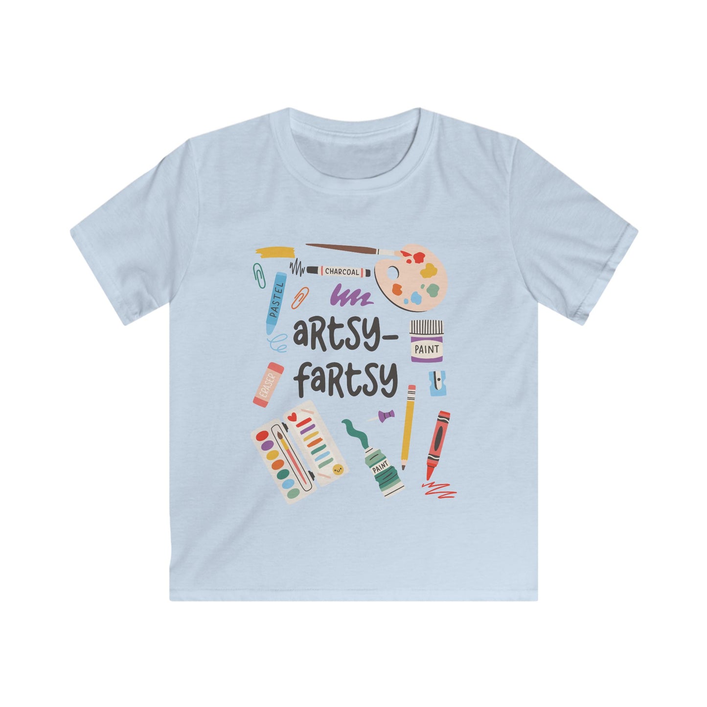 Kids Artsy-Fartsy Tee, Children's T-Shirt, Creative Kids Apparel, Birthday Gift for Kids, Fun Art-Themed Shirt