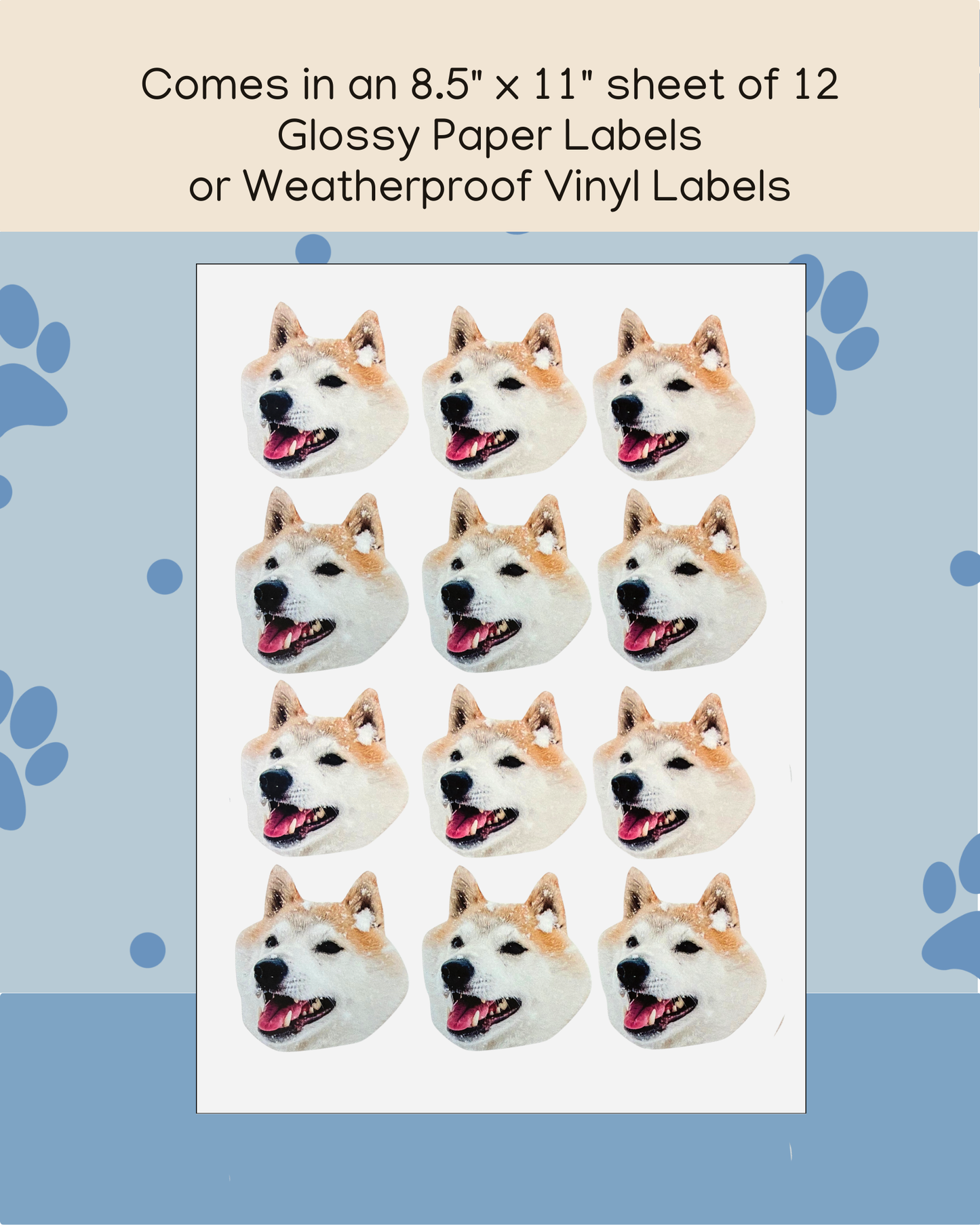 Custom Die-Cut Pet Face Sticker Sheets