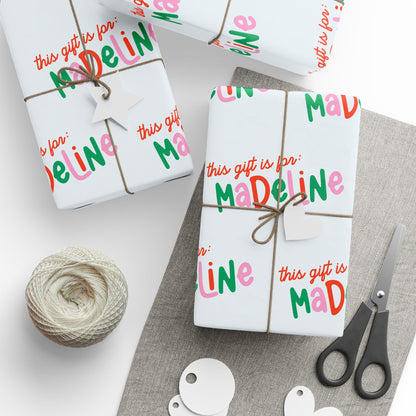 Playful Custom Name Christmas Wrapping Paper