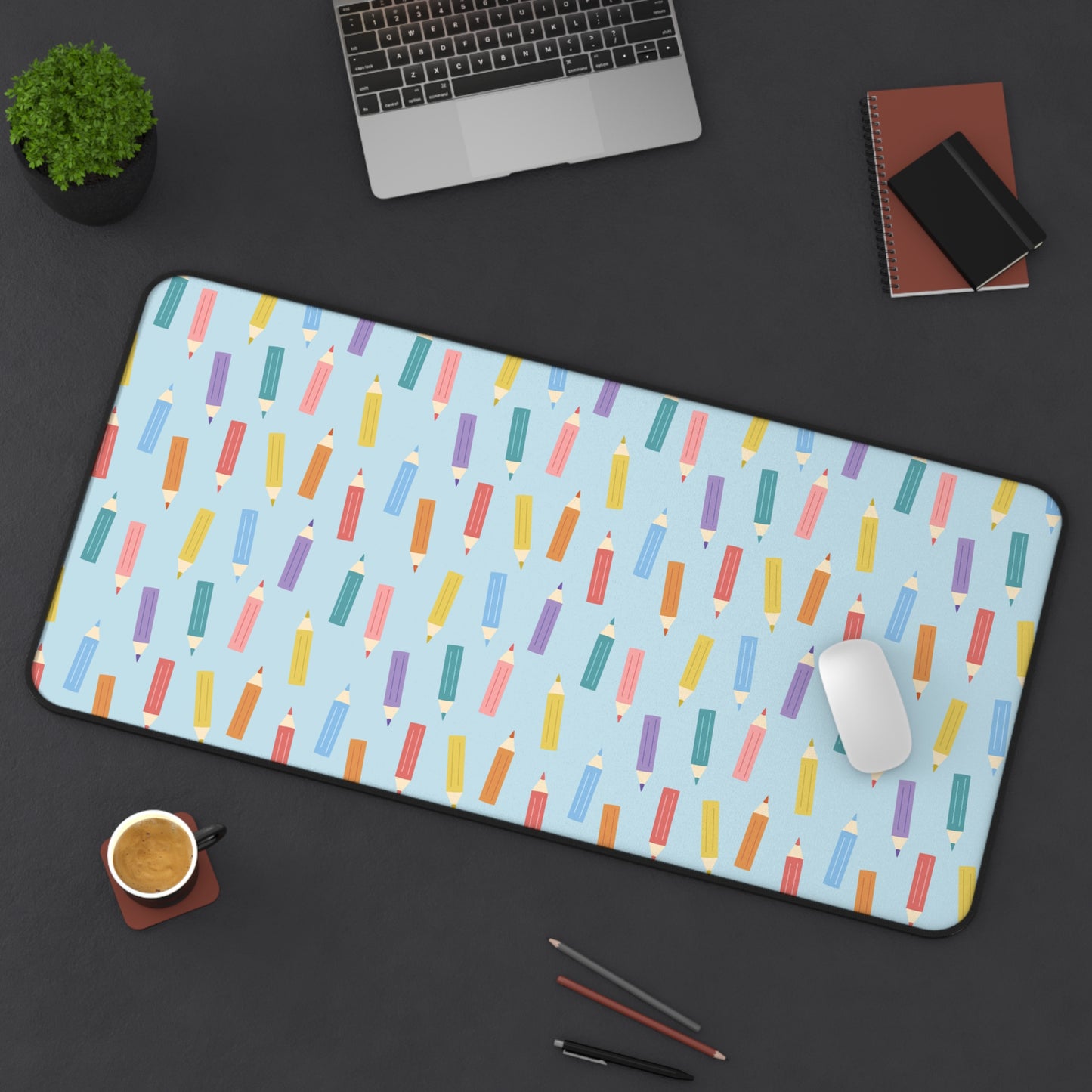 Colorful Pencils Desk Mat