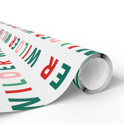 Modern Custom Name Christmas Wrapping Paper