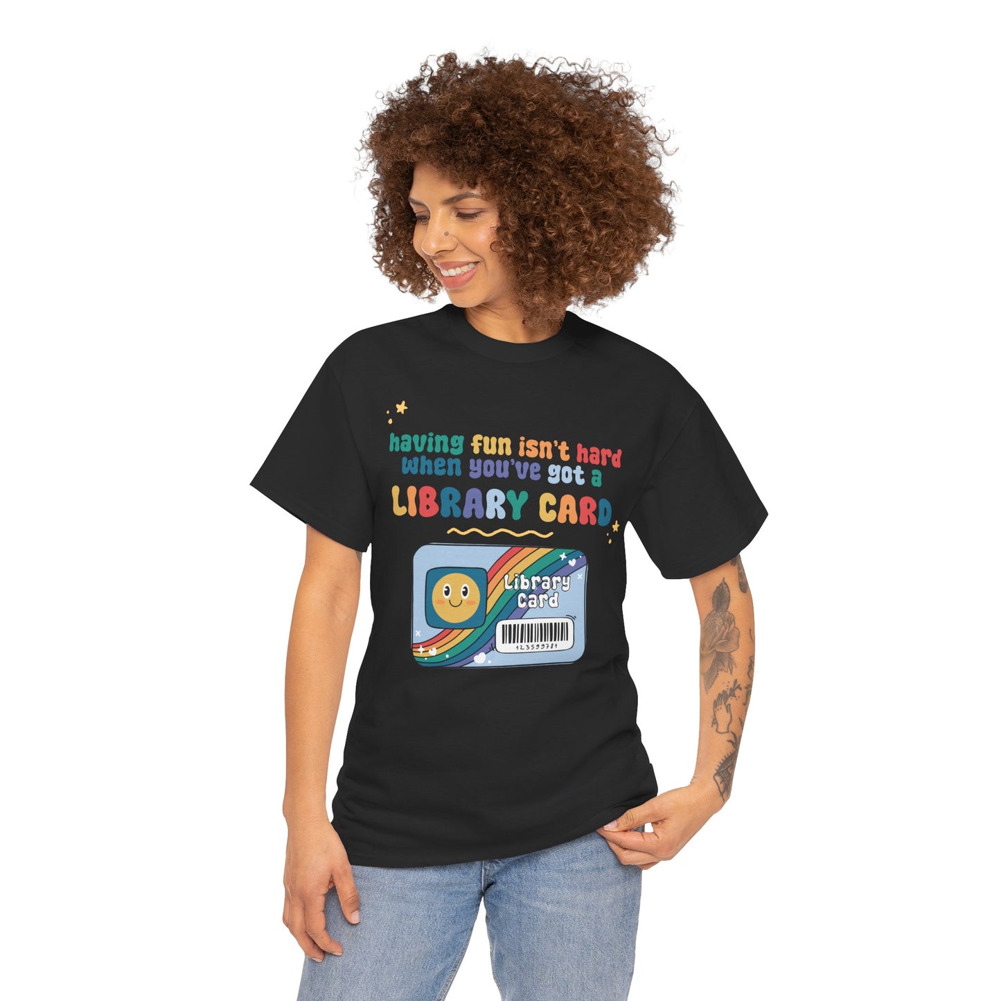 Library Card T‑Shirt — "Having Fun Isn't Hard When You've Got A Library Card" Retro Kids & Book Lovers Tee