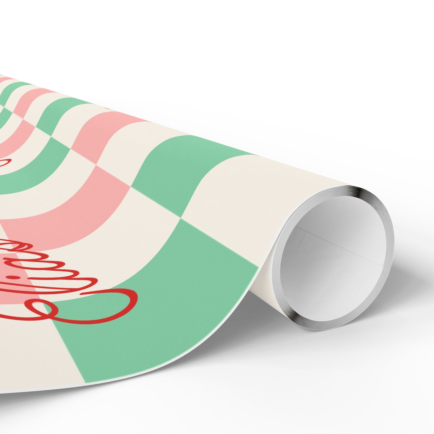 Checkerboard Custom Name Christmas Wrapping Paper