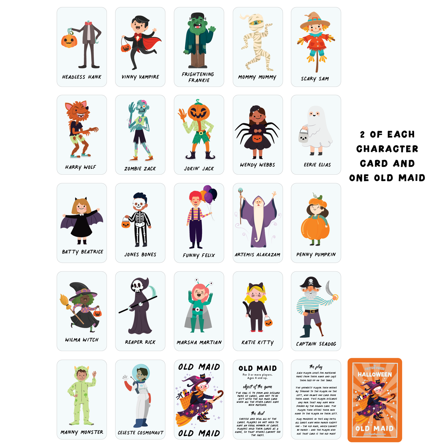 Halloween Old Maid Jumbo Playing Card Deck
