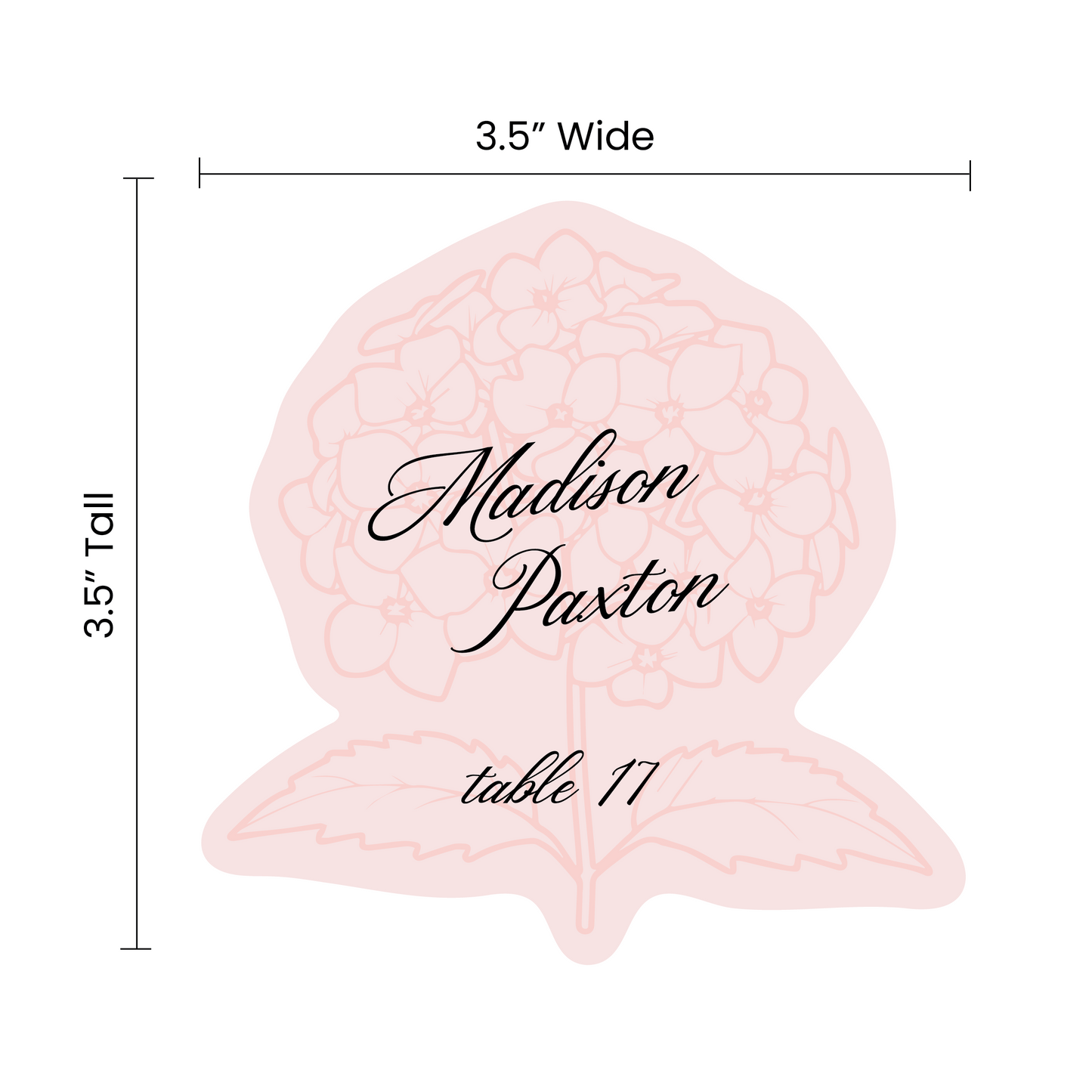 Hydrangea Shaped Place Cards - Printed and Die-Cut