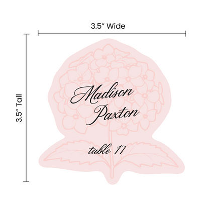 Hydrangea Shaped Place Cards - Printed and Die-Cut
